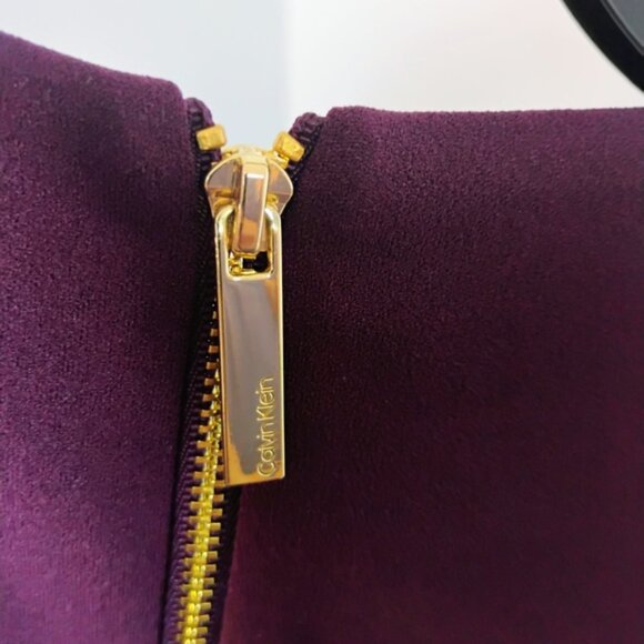 NWT Calvin Klein Purple Belted Jumpsuit Romper Women's Size 10 Side Pockets - Picture 2 of 10